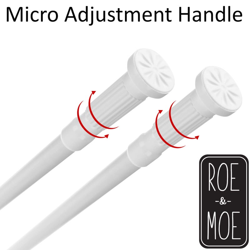 Roe & Moe Sliding Glass Door Security Bar White Color - Feel Safe at Home with These 23" to 40" Adjustable Home Security Bars 7/8" Dia. (2-Pack) - Image 3